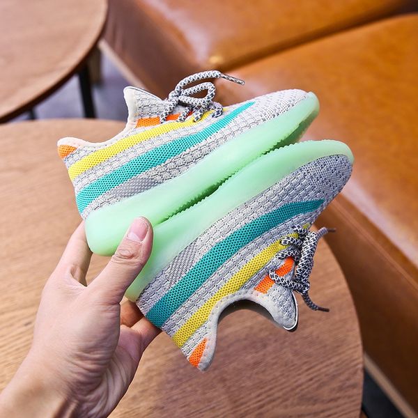 

girls' rainbow new coconut sneakers sports children's children's mesh coconut shoes boys' autumn breathable sports shoes, Black