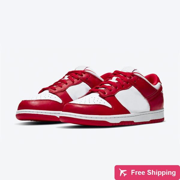 

новый аутентичные dunk low sp university red white кроссовки мужчина st .jhons скейтбординг обувь кроссовки бразилия champ цвет с коробкой