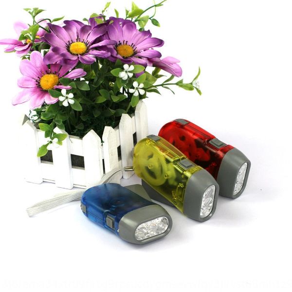 

three lights hand-pressed transparent led hand-held environmental flashlight protection flashlight hand-held power generation