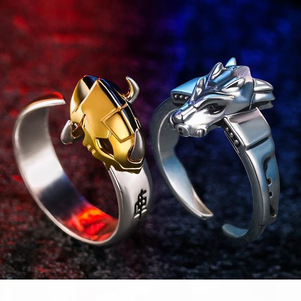 

anime digimon wargreymon omegamon metal garurumon 15th anniversary ring cosplay accessories prop halloween cosplay ring gift, Silver