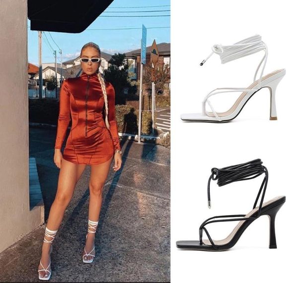 

beige heeled sandals clear heels female shoe square toe comfort shoes for women cross-shoes large size flip flops platform 2020, Black