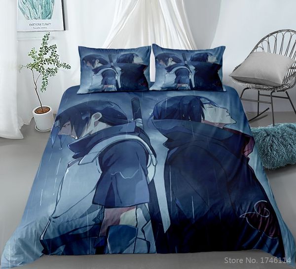 

anime uchiha itachi hatake kakashi naruto bedding set 3d cartoon duvet cover set bed linens bedclothes twin full  king size