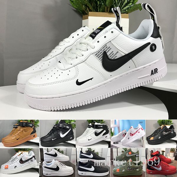 

fast shipping new arrival forces mens womens 1 skateboarding shoes one white black fashion casual running sports sneakers rt9-n