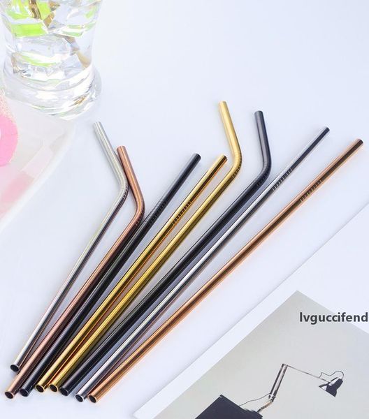 

wholesale stainless steel straw copper straw reusable straight and bend colorful drinking straw dh12(not include brush