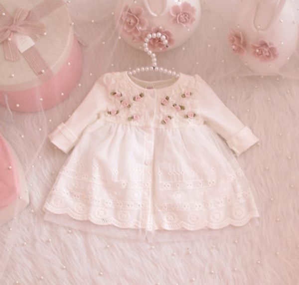 

2020toddler baby girls dress long sleeve flower pink gray white dresses autumn round neck lace princess party prom tulle dresses, Red;yellow