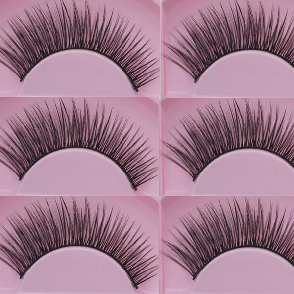 

1pair women lady natural cross fake eye lashes extension makeup long 3d false eyelashes