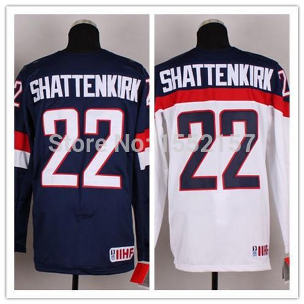 

# 22 шаттенкирк джерси дешевого аутентичной команды olympic usa hockey джерси прошитой logo зима классического джерси размер m-xxxl, Black;red