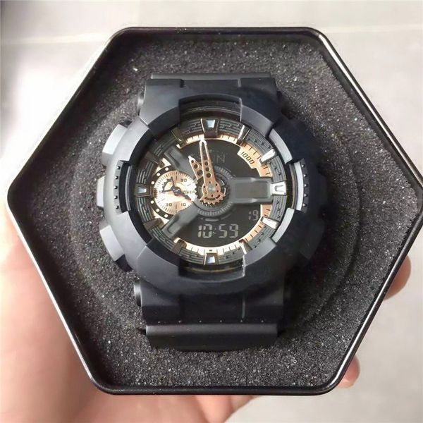 

mens g style sports outdoor watches 2019 fashion digital led shock alarm clock wristwatches for man male new fashion men's bracelet wat, Slivery;brown