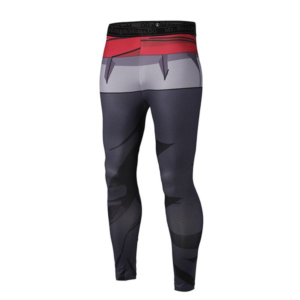 

running pants 3d prints sports elastic tight quick drying fitness workout long soft thin gym exercise trouser, Black;blue
