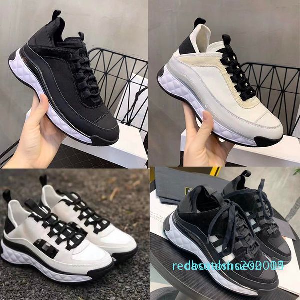 

luxury women designer sneaker ivory velvet calfskin g35617 runway platform shoes woman vintage dad shoes runners shoes good quality c14, Black