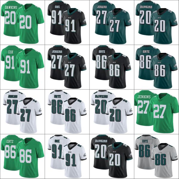 

philadelphia eagles men #20 brian dawkins 27 malcolm jenkins 86 zach ertz 91 fletcher cox women youth nfl limited jersey, Black;red