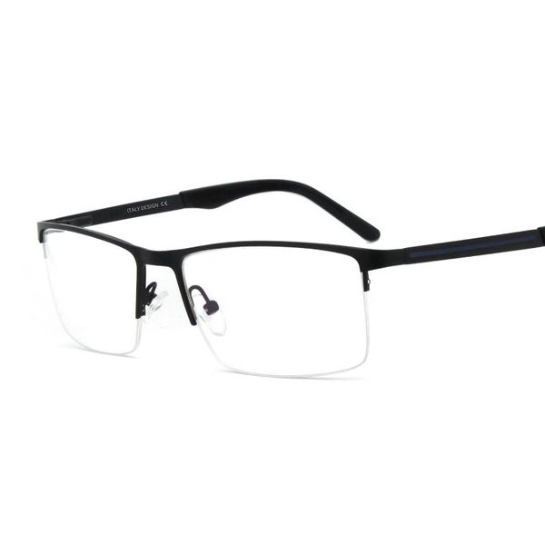 

new fashion over sized half frame classic design men metal optical eyeglass frames with acetate tip rmg5067, Black