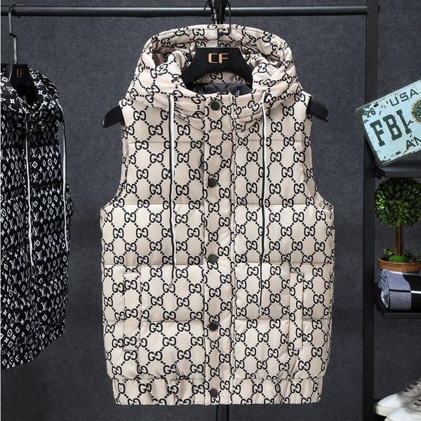 

new mens jacket sleeveless vestmen's and women's the face winter fashion casual coats male down men's vest thickening waistco, Black;white