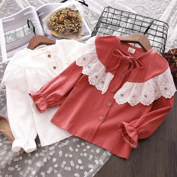 

осень новых девочки модно длинных рукава корейского стиля ребенок base детские t- типа футболки случайных рубашки, White;black