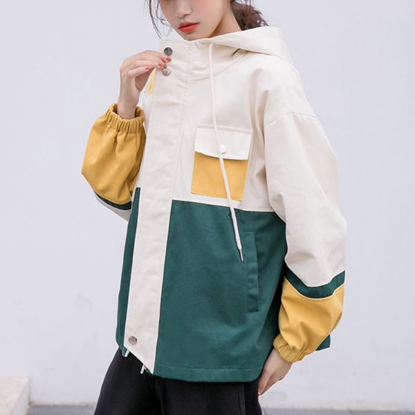 

korean student autumn movement casual jacket 2020 fashion girl and boy long sleeve coat women thin windbreaker jacket #f4, Black;brown