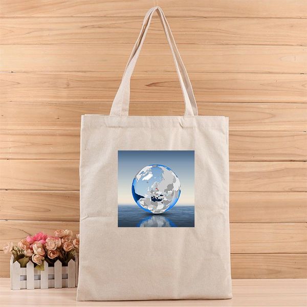 

fashion creative earth 3d digital printed girl and womens canvas tote bags suit for shopping,gift,wedding, birthday or others