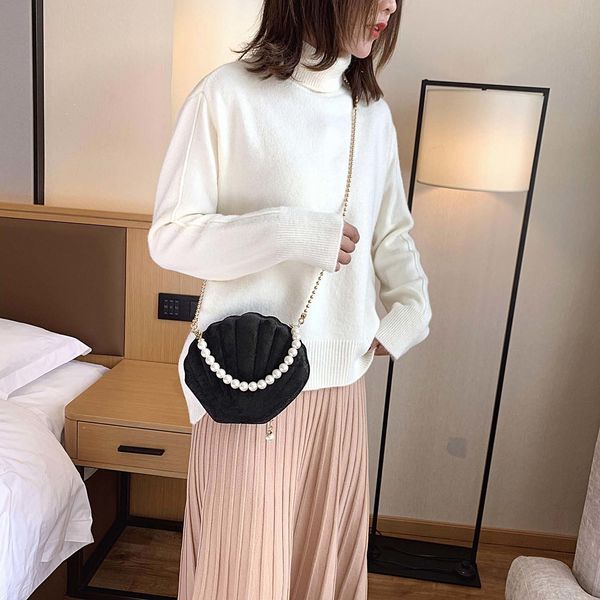 

korean style chain women's shoulder shoulder bag fashion casual women's bag, White