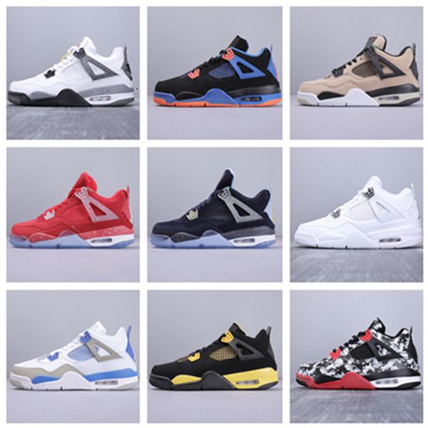 

2020 new bred 4 silt red 4s what the men basketball shoes wings white cement bred cool grey royalty mens sports sneakers 7-12