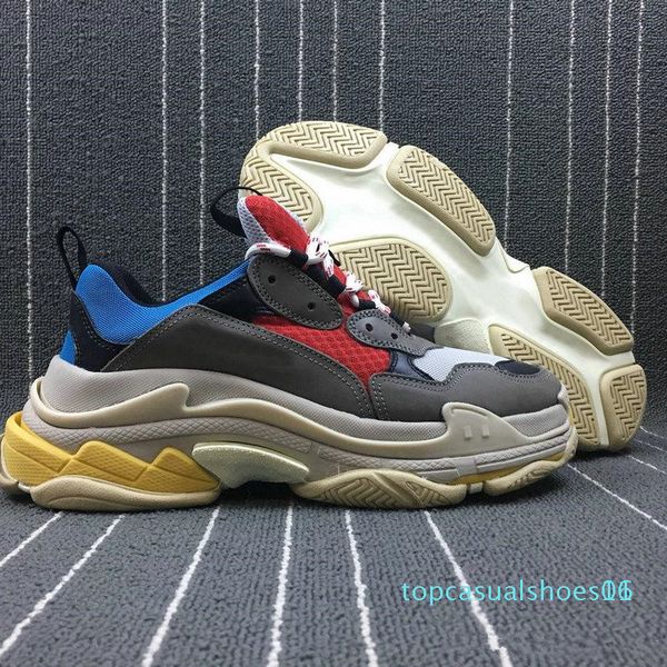 

platform designer shoes triple s beige green yellow mens womens trainers sneakers paris 17fw designer shoes chaussures martin kanye t01, Black