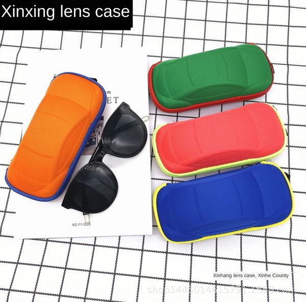 

children's eav zipper cartoon case case sun glasses box car color glasses box, Blue