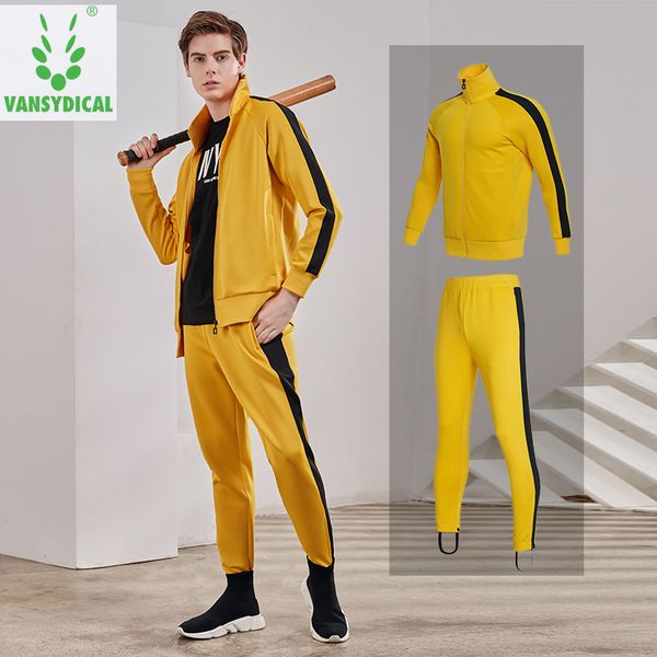

vansydical sports suits men's sportswear fitness running jackets pants set autumn winter outdoor workout jogging suits 2pcs, Black;blue