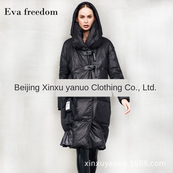 

fashion evaom2019 new women's thick coat mid-length down jacket coat down jacket 0163, Black