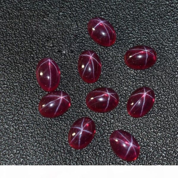 

good quality wholesle large stock 6*8mm-13x18mm 6 sizes lab created stone star sapphire ruby loose stone for jewelry making 5pcs lot, Black