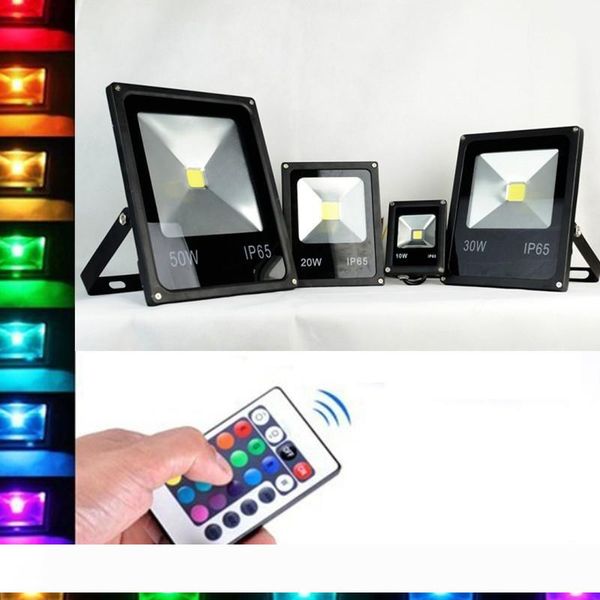 

10pcs ultra thin led reflector 10w 20w 30w 50w rgb led flood light waterproof ip65 floodlight ac85-265v outdoor lighting