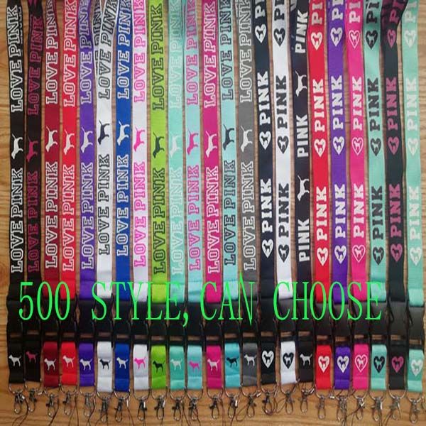 

500 style wholesale sports style lanyard racing key chain for key mobile id love pink card hanging love strap lanyard refitting 100pcs