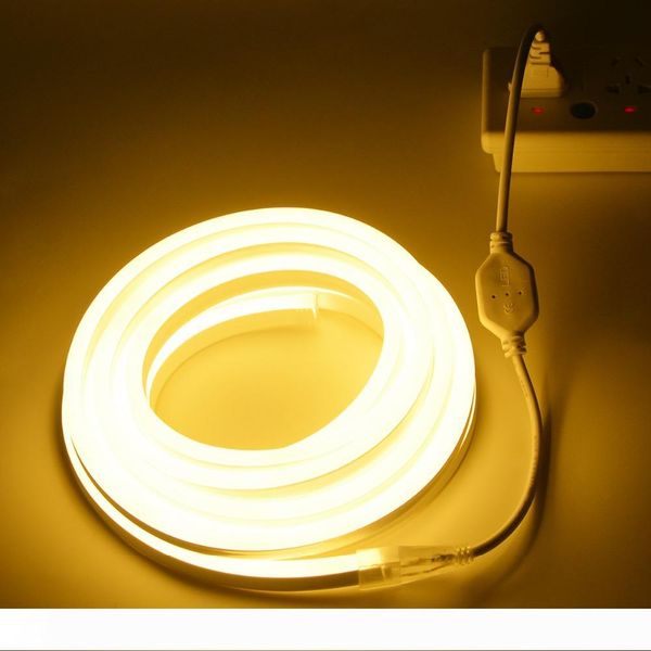 

led neon sign lamp 220v 2835smd flexible neon lamp light 1-10m christmas lights tape home outdoor decoration lighting ribbon