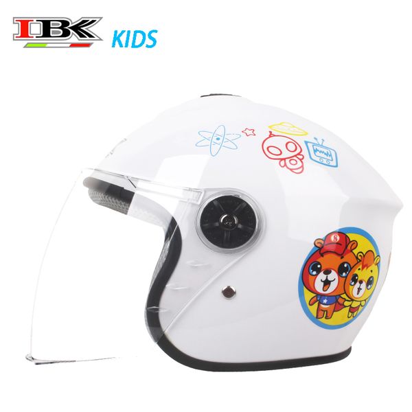 

ибк симпатичные стиль дети защитный шлем motocycle scooter unisex kids 3/4 open-face четыре сезона белый шлем ибк-a95