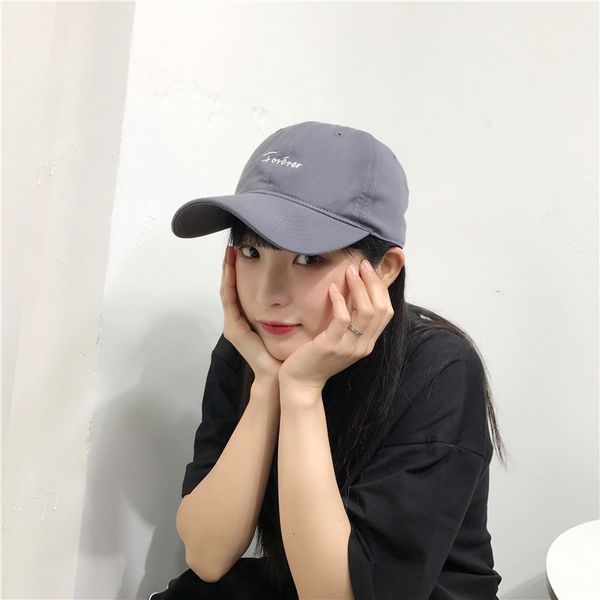 

gfz7m korean chic letter embroidery children's all-match casual summer baseball cap sun hat sun hat bending brim sunshade trendsetter b, Blue;gray