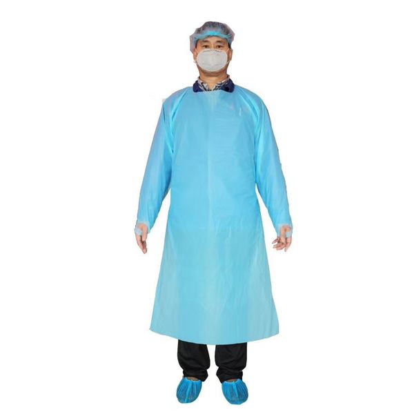 

cpe protective clothing disposable isolation gowns clothing suits elastic cuffs anti dust apron outdoor protective clothing zza2228-1