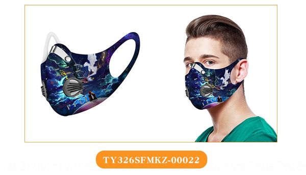 

clahh new outdoor riding digital printing ear-hanging dustproof and haze-proof new protective outdoor riding digital printing protective mas, Black