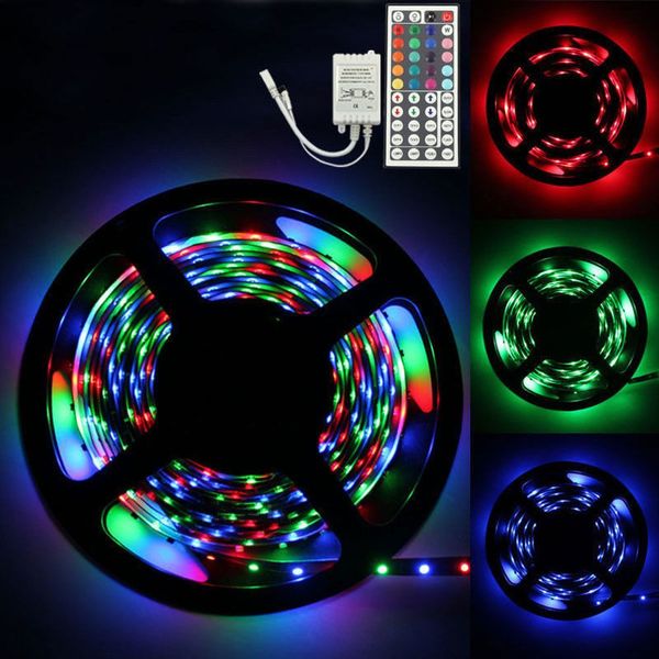 

5m rgb 3528 300 led smd flexible light strip lamp+44 key ir remote controller
