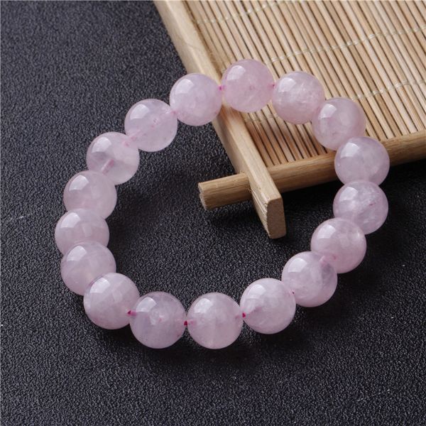

wholesale pink crystal quartz natural stone streche bracelet elastic cord pulserase jewelry beads lovers woman gift, Black