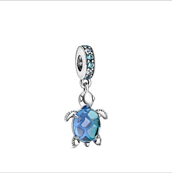 

925 sterling silver summer collection murano glass sea turtle dangle charm bead charm bracelets, Bronze;silver