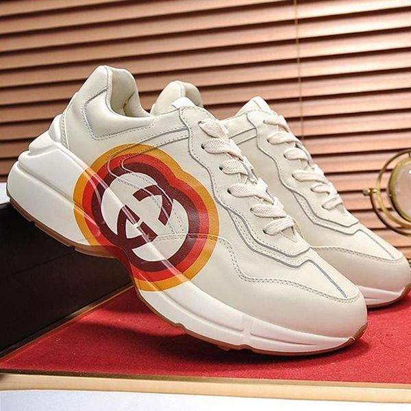 

mens shoes leather big size rubber sole scarpe da uomo rhyton leather sneaker mens shoes casual chaussures pour hommes luxury