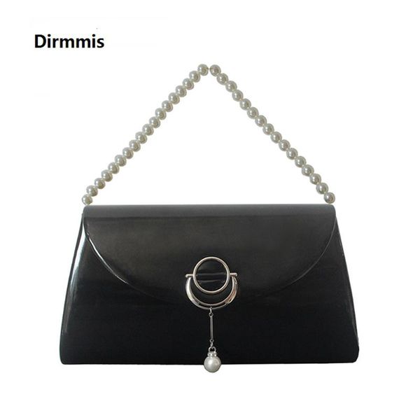 

new brand fashion purse women solid luxury black pu leather evening bags pearl handbags party formal vintage casual day clutch
