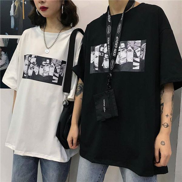 

men's tshirt naruto summer harajuku cool short sleeve t shirt japanese anime funny printed streetwear plus size t-shirt, White;black