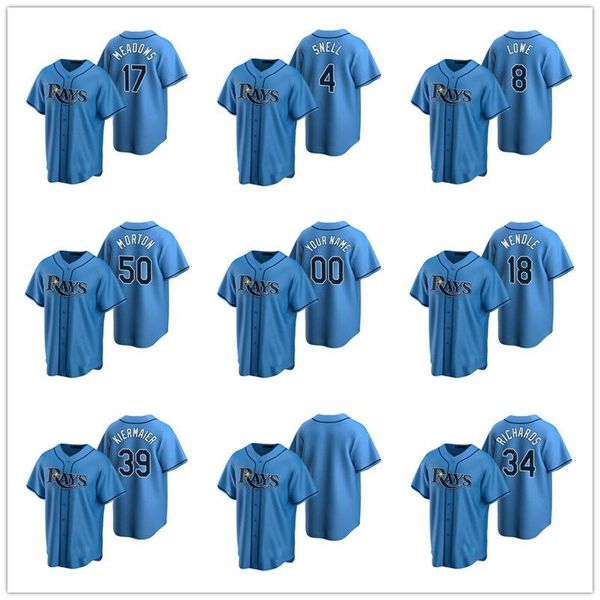 

tampa bay rays men women youth 50 charlie morton 12 wade boggs 2020 alternate baseball jersey, Black