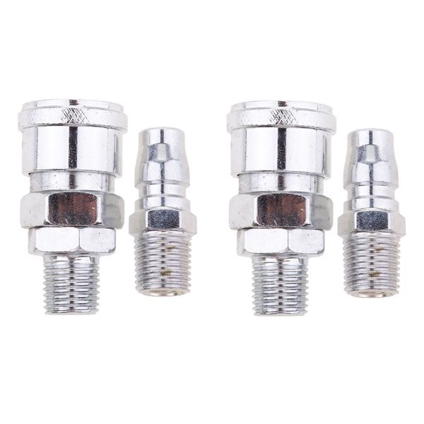 

2pcs metal pneumatic air hose quick coupler socket connector fittings