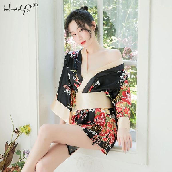 

deep v neck women satin nightgown lace sleepwear mini nightdress printing nightgown, Black;red