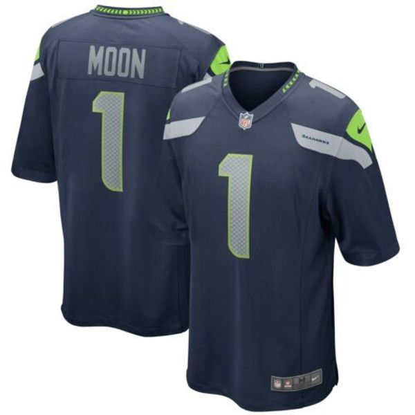 

warren moon #1 men's retired xs-5xl stitched football jerseys, Gray