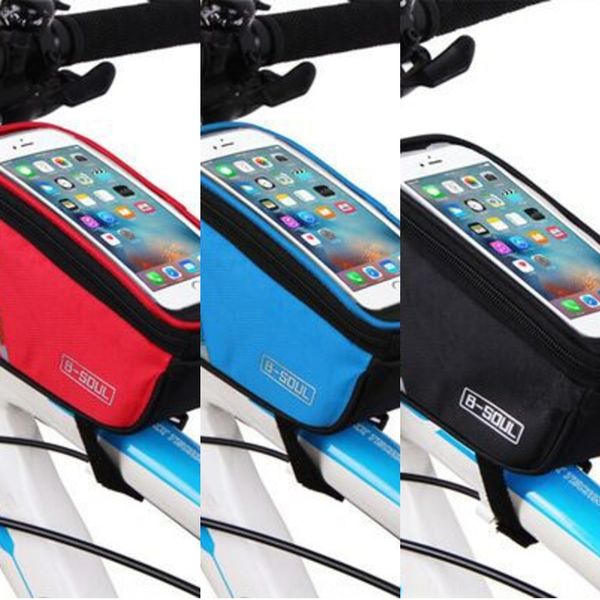 

b- soul bicycle bicycle touch screen mobile phone mountain bike mobile phone upper tube bag front beam bag riding equipment