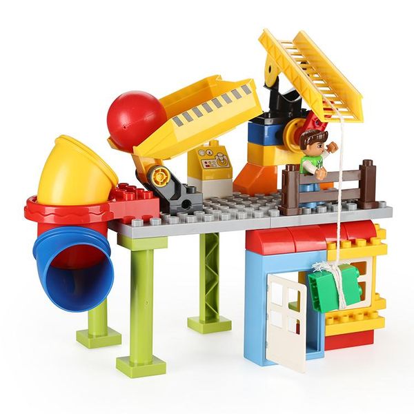 

74pcs diy крупные частицы строительных блоков строительная площадка сборки игрушки для детей раннего детей образовательные творческие подарк