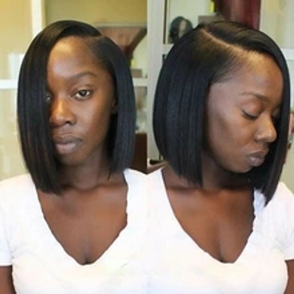 

13x4 short lace front human hair wigs 150% density brazilian straight bob lace frontal wig for women remy hermosa hair wigs, Black
