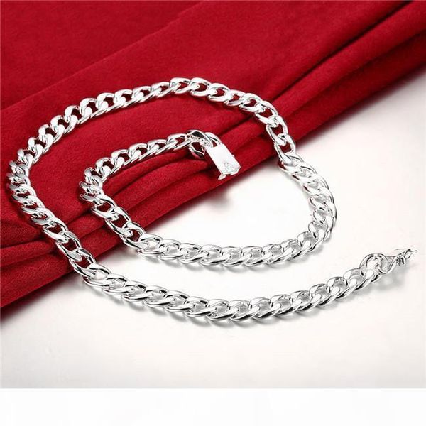 

l heavy 115g 10mm quartet buckle sideways male models sterling silver plate necklace stsn011 ,fashion 925 silver chains necklace factor