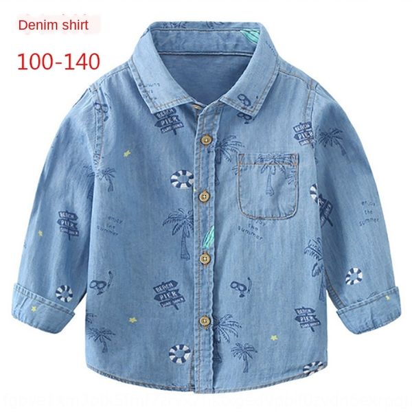 

wear long-sleeved new children's clothing shirt small and medium-sized children's casual korean-style autumn denim shirt, White;black