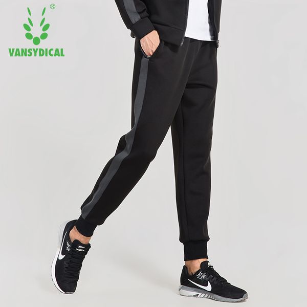 

vansydical brand men running pants sportswear fitness legging sports mens sweatpants, Black;blue